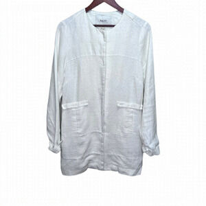 Malvin Linen White Button up Lightweight Jacket Size Medium